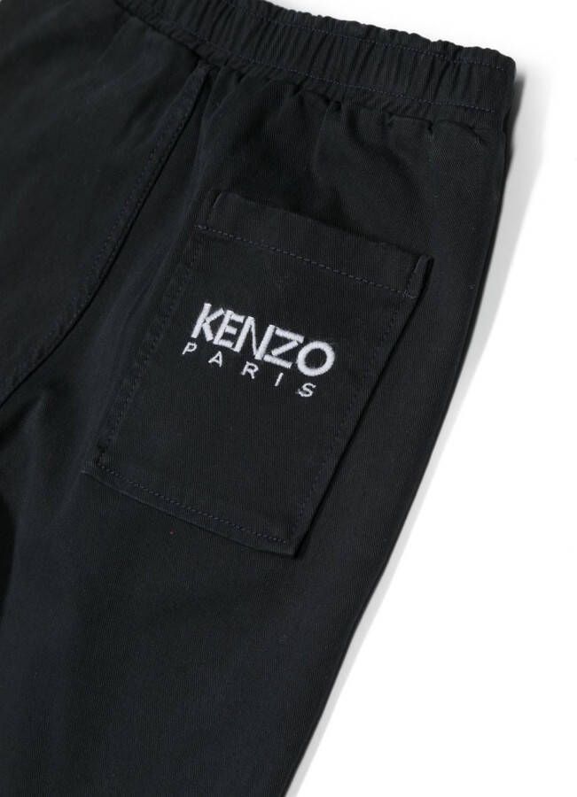 Kenzo Kids Trainingsbroek met geborduurd logo Zwart