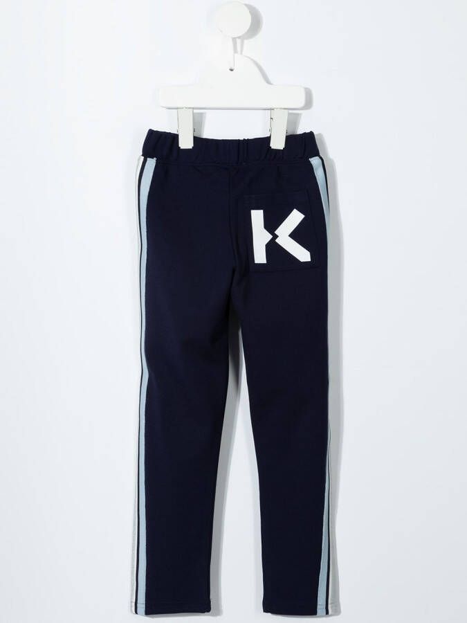 Kenzo Kids Trainingsbroek met logoprint Blauw