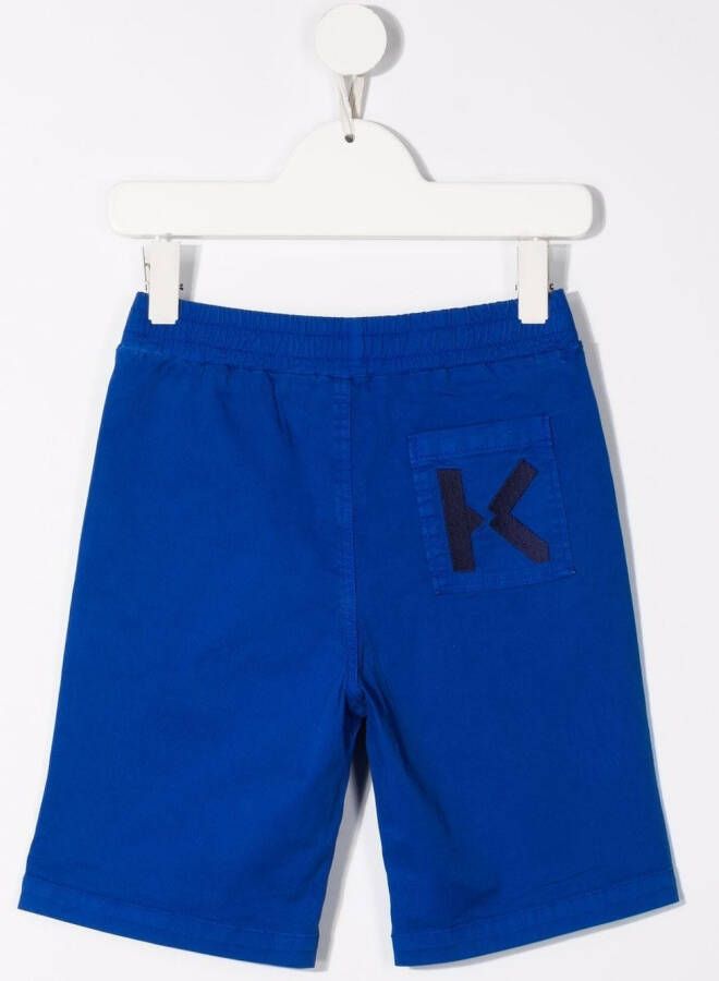 Kenzo Kids Trainingsshorts met geborduurd logo Blauw