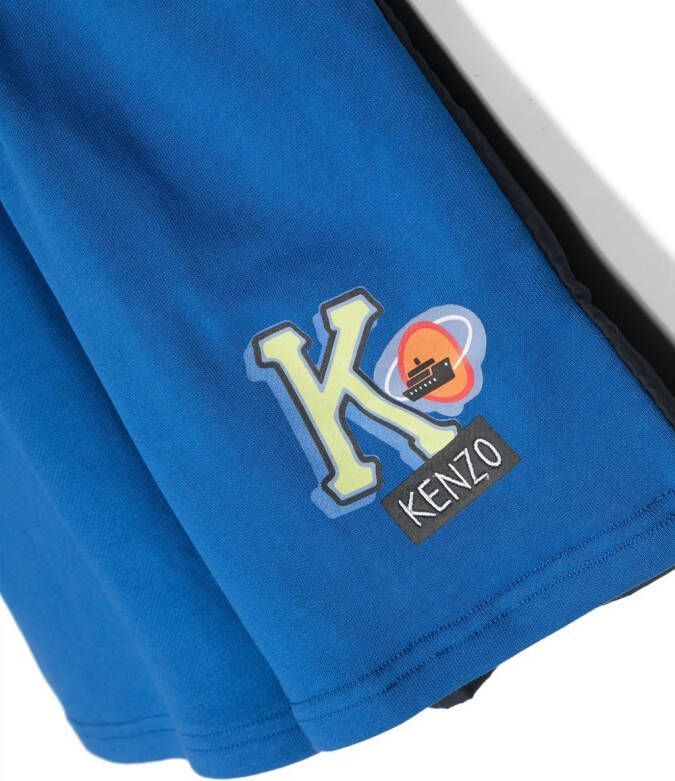 Kenzo Kids Trainingsshorts met logoprint Blauw