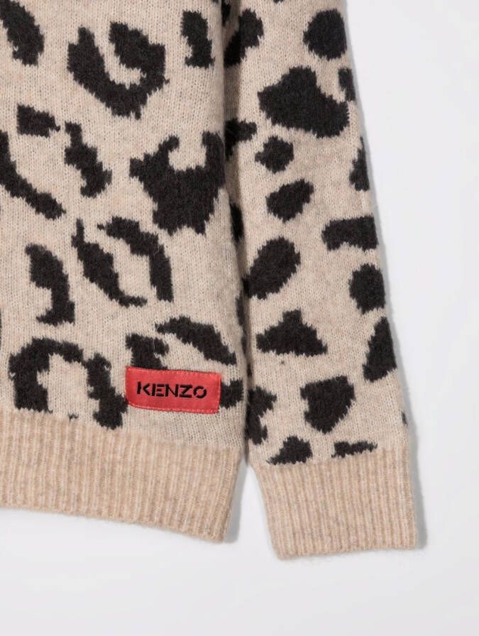 Kenzo Kids Vest met luipaardprint Beige