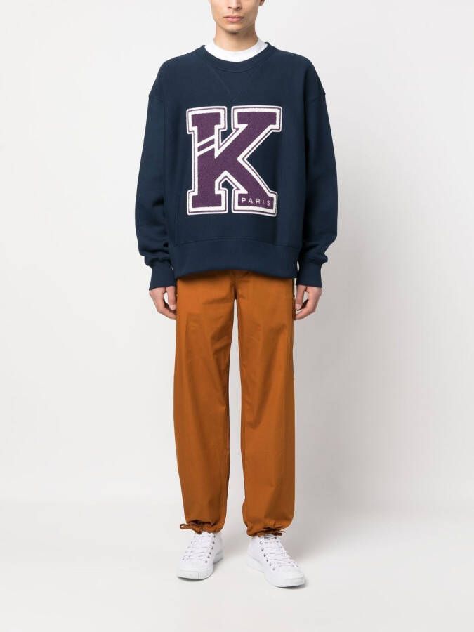 Kenzo Sweater met logo applicatie Blauw
