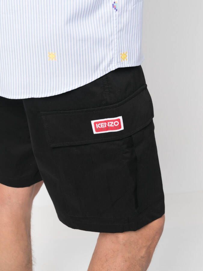 Kenzo Bermuda shorts met logopatch Zwart