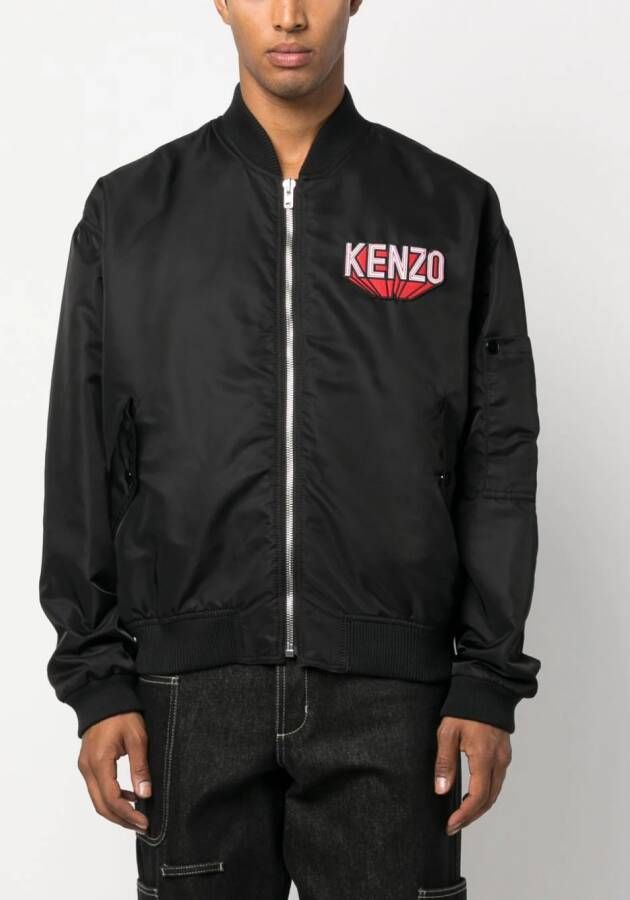 Kenzo Bomberjack met logopatch Zwart