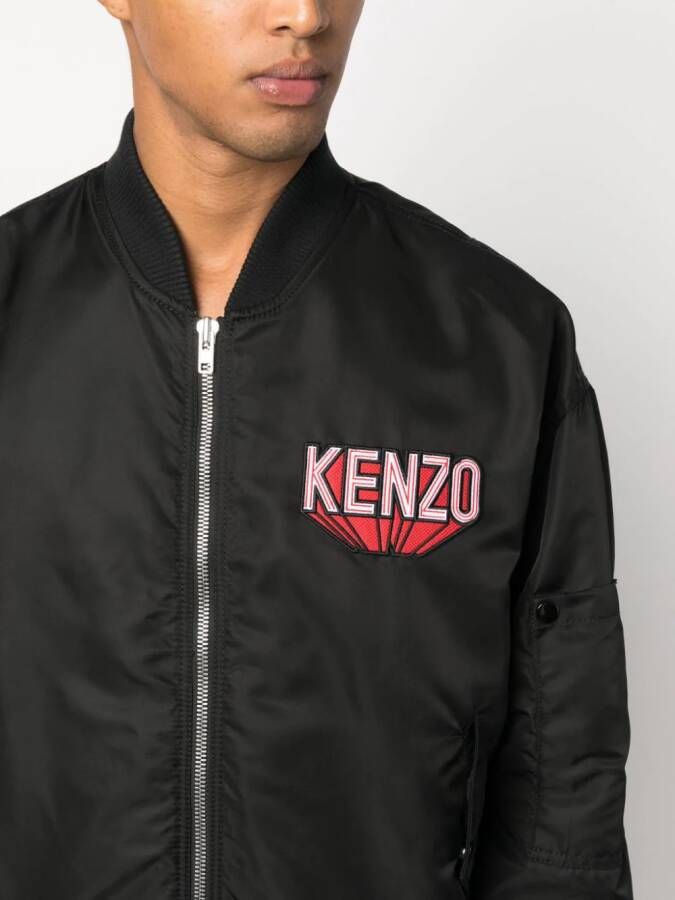 Kenzo Bomberjack met logopatch Zwart