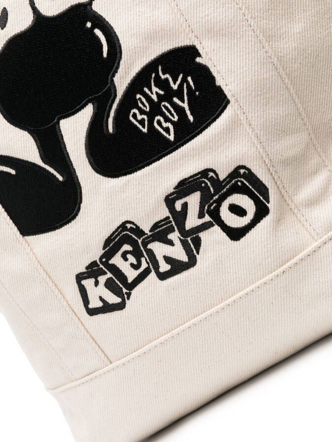 Kenzo Shopper met logopatch Beige