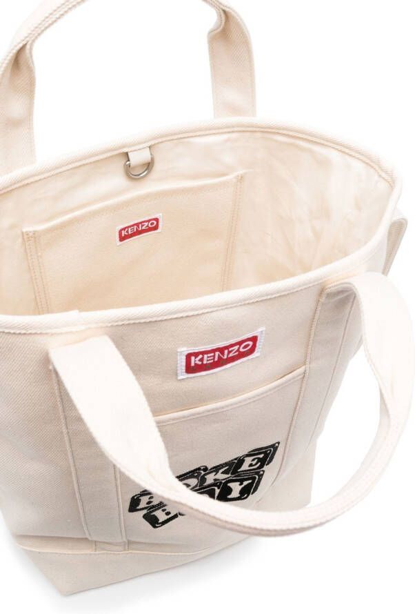 Kenzo Shopper met logopatch Beige