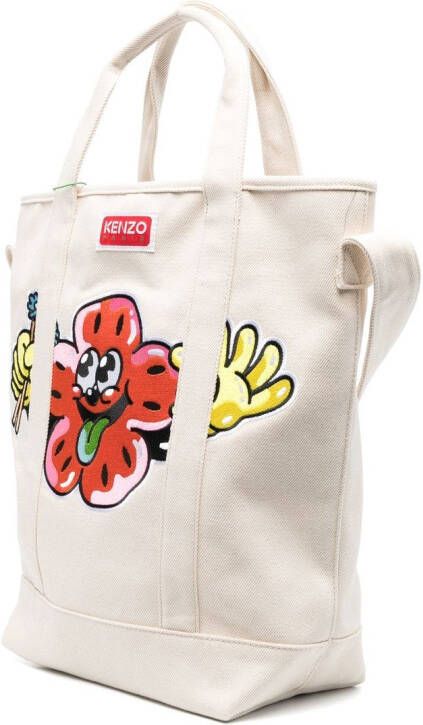 Kenzo Shopper met logopatch Beige