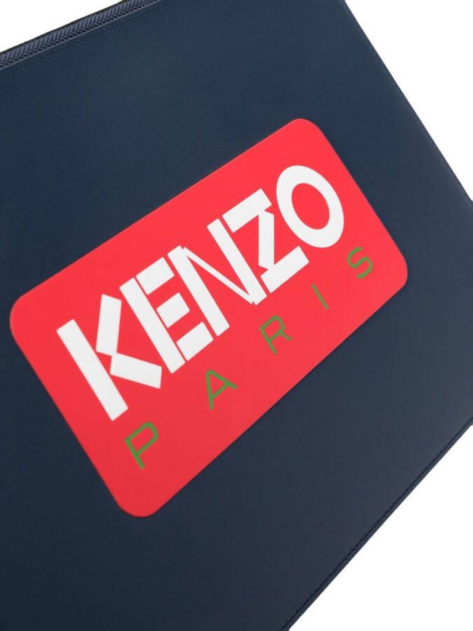 Kenzo Clutch met logoprint Blauw