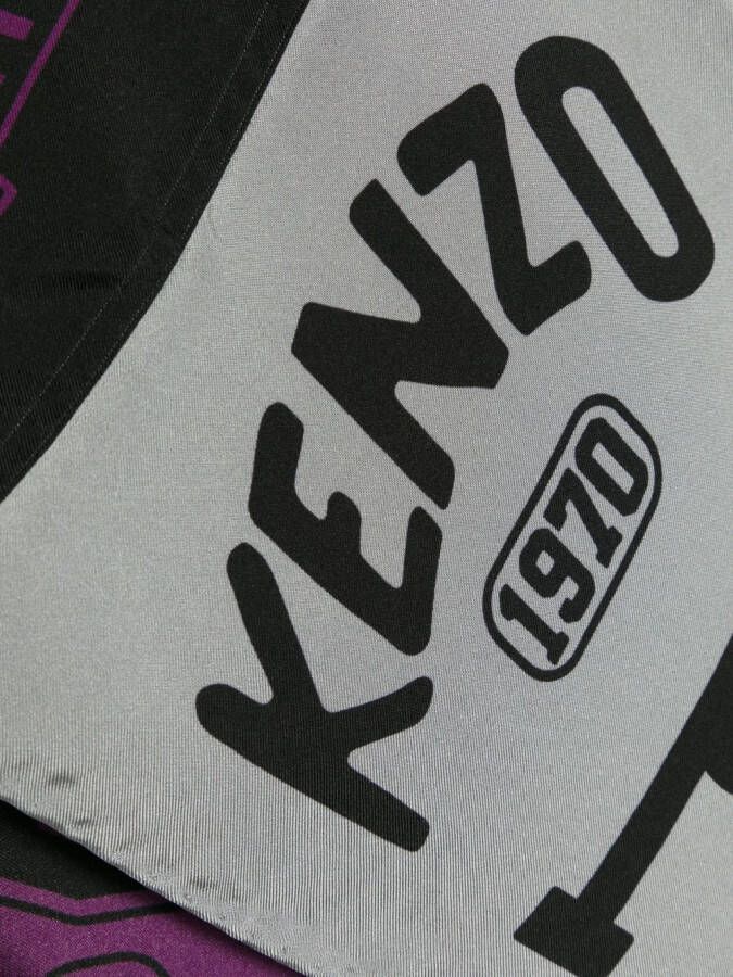 Kenzo Sjaal met logoprint Paars