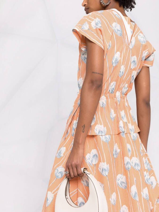 Kenzo Midi-jurk met gingham ruit Oranje