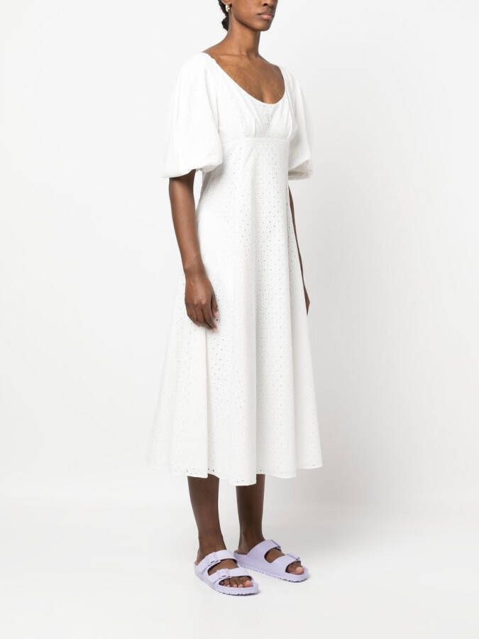 Kenzo Midi-jurk met pofmouwen Wit