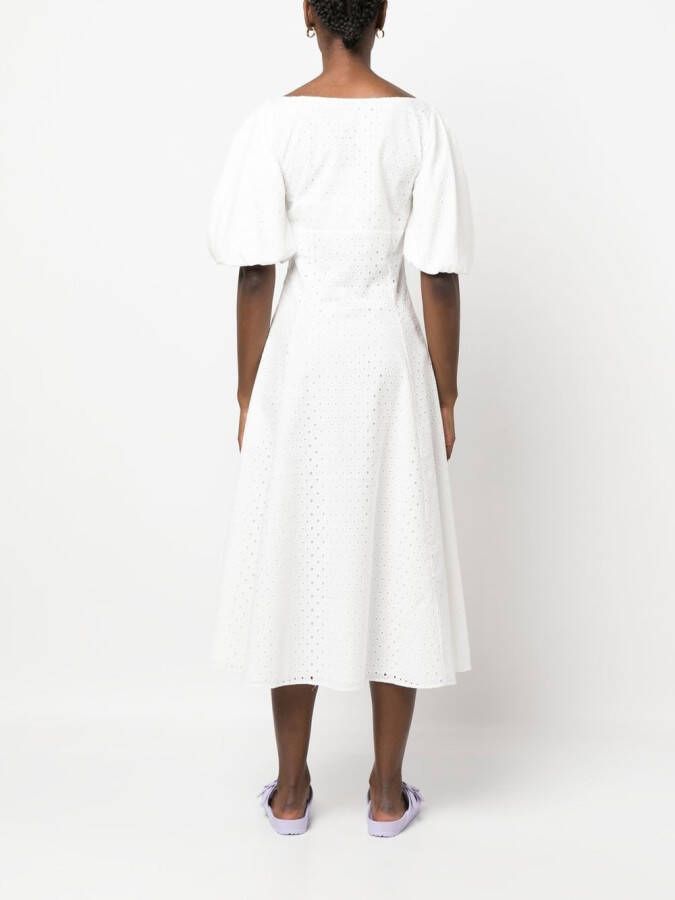Kenzo Midi-jurk met pofmouwen Wit