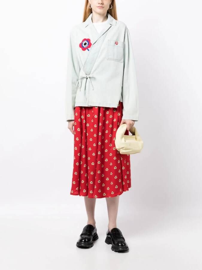 Kenzo Midi-rok met bloemenprint Rood