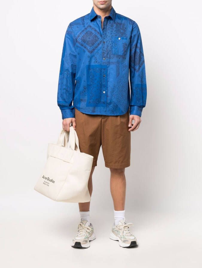 Kenzo Overhemd met bandanaprint Blauw