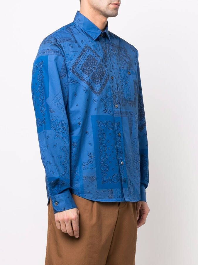 Kenzo Overhemd met bandanaprint Blauw