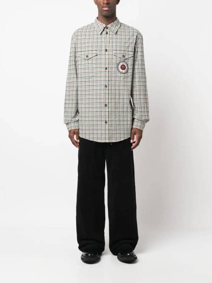 Kenzo Overhemd met logopatch Bruin