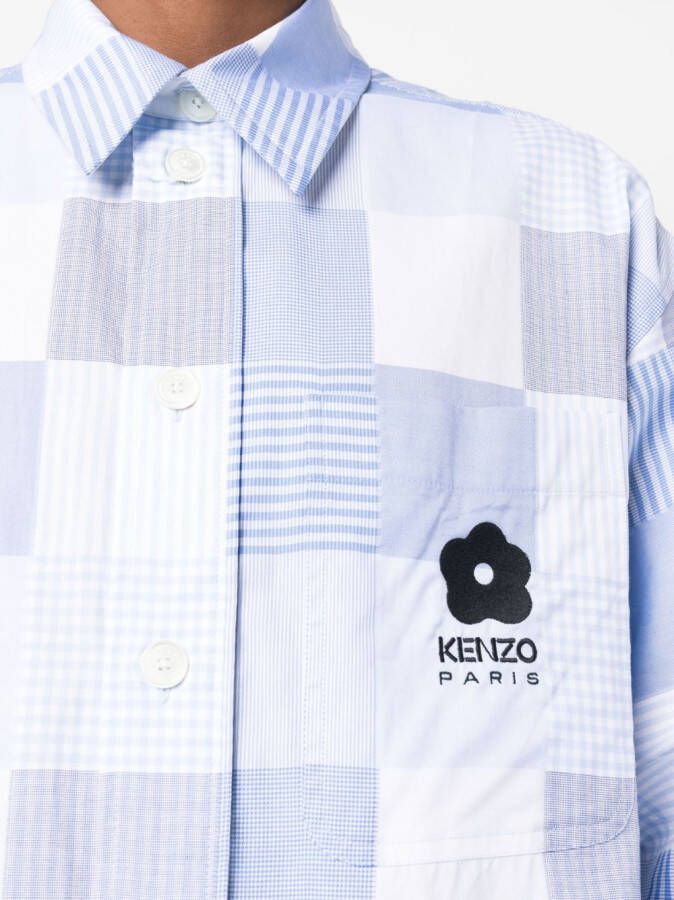 Kenzo Overhemd met patchwork Blauw