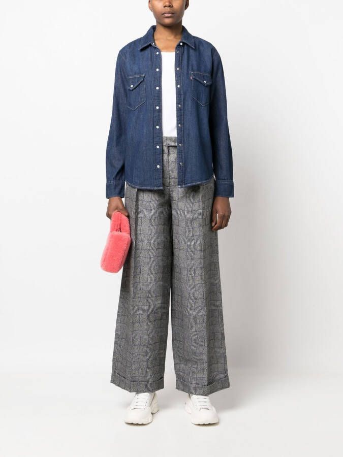 Kenzo Pantalon met wijde pijpen Zwart