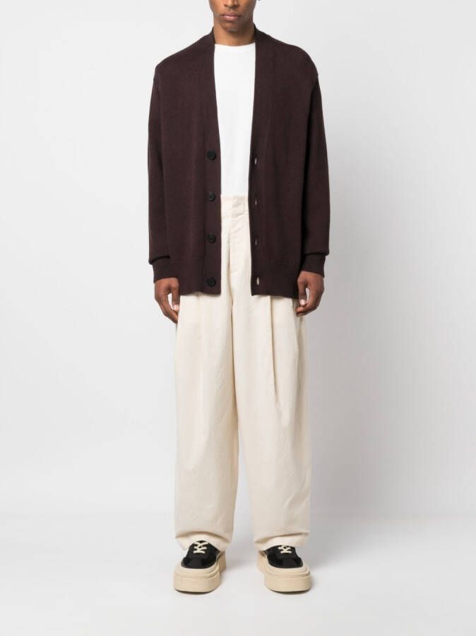 Kenzo Ruimvallende plooibroek Beige