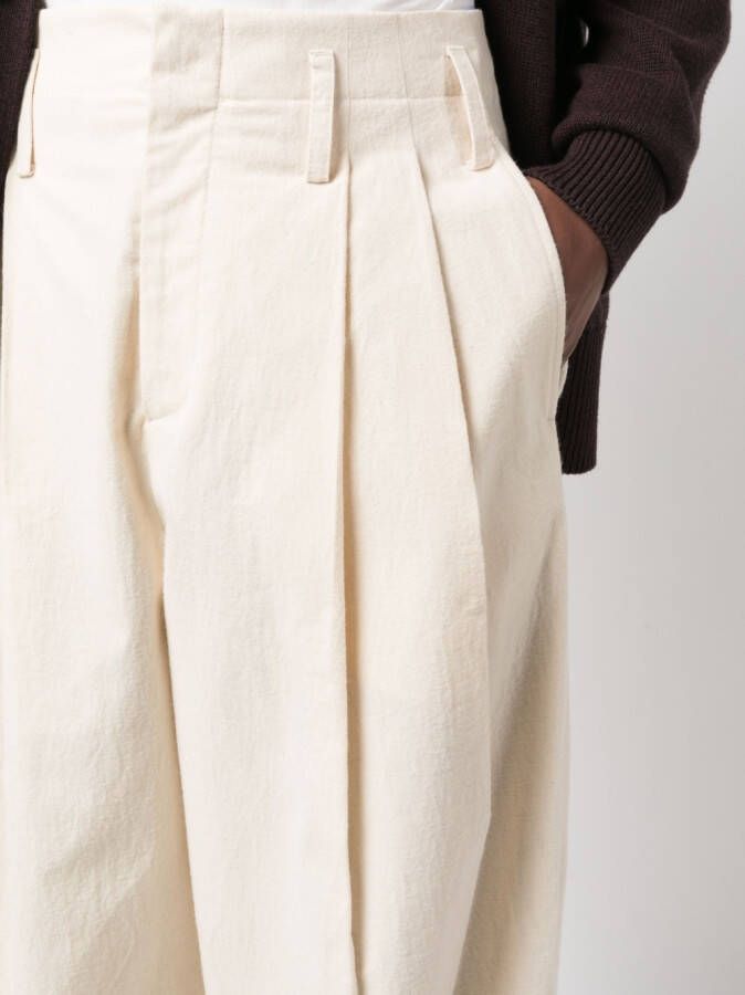 Kenzo Ruimvallende plooibroek Beige