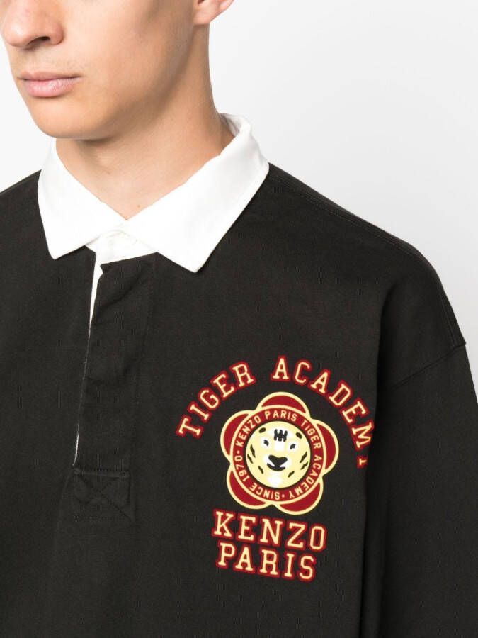 Kenzo Poloshirt met tijgerpatch Zwart