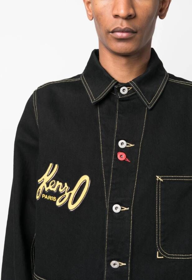 Kenzo Shirtjack met logopatch Zwart