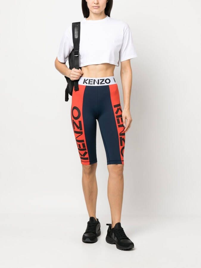 Kenzo Shorts met colourblocking Blauw