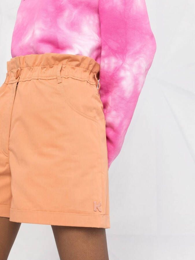Kenzo Shorts met gesmockte taille Oranje