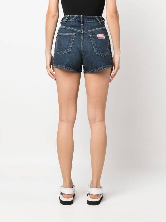 Kenzo Shorts met logopatch Blauw