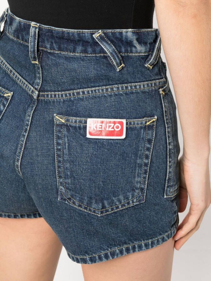 Kenzo Shorts met logopatch Blauw