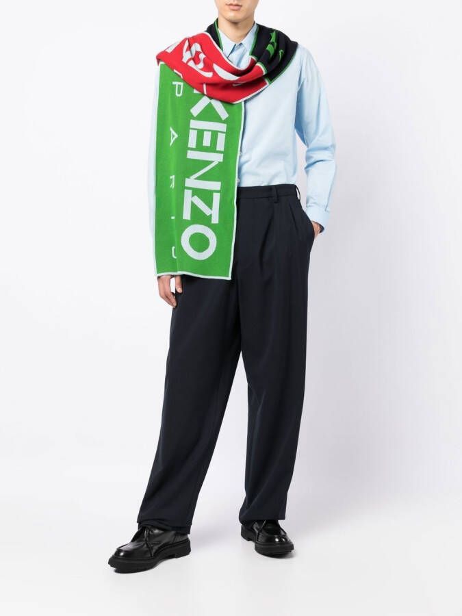 Kenzo Sjaal met logo Groen