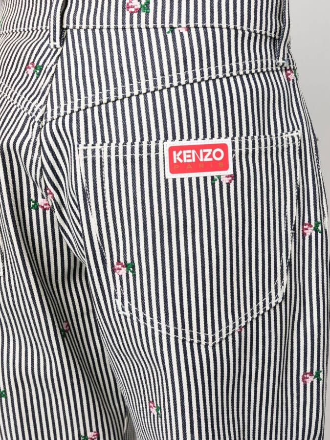 Kenzo Jeans met bloemenprint Blauw