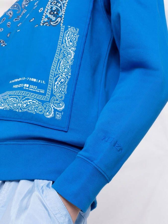 Kenzo Sweater met bandanaprint Blauw