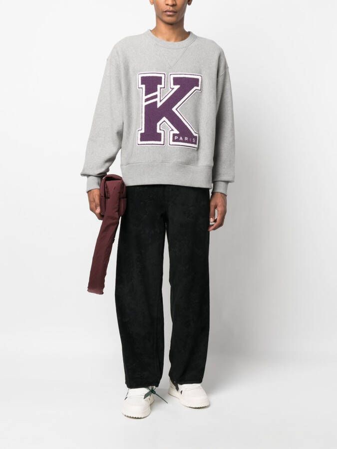 Kenzo Sweater met logopatch Grijs