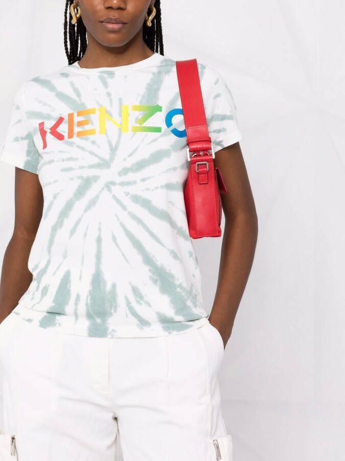 Kenzo T-shirt met tie-dye print Groen