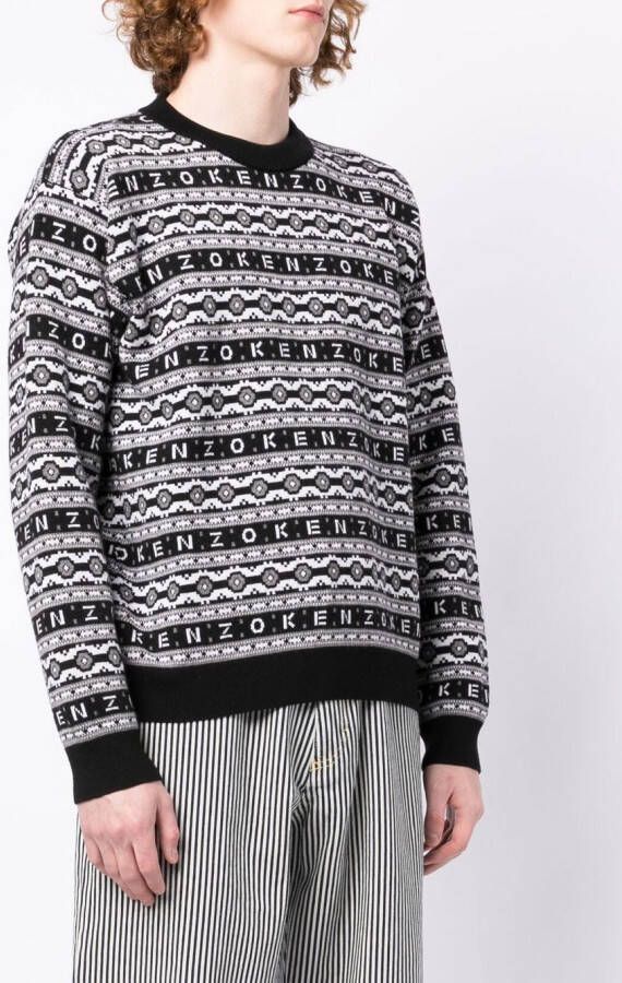 Kenzo Trui met logo jacquard Zwart