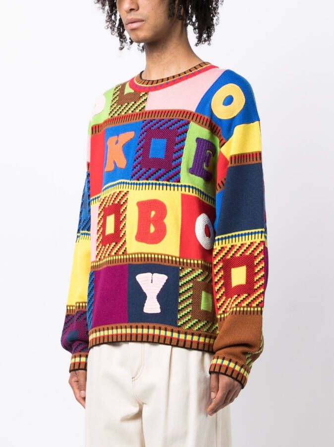 Kenzo Trui met patchwork Blauw