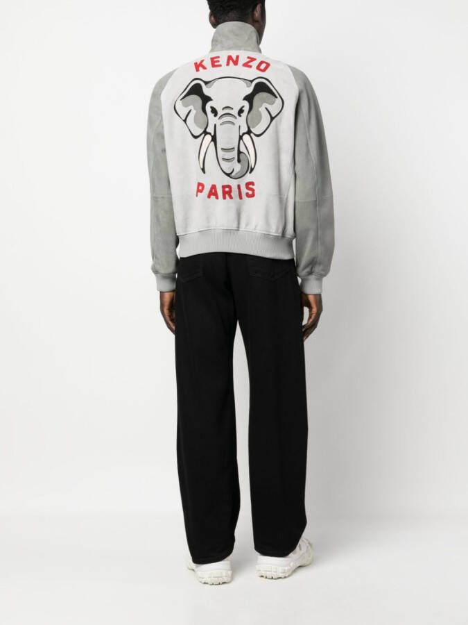 Kenzo Bomberjack met colourblocking Grijs