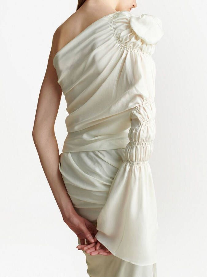 KHAITE Asymmetrische maxi-jurk Beige