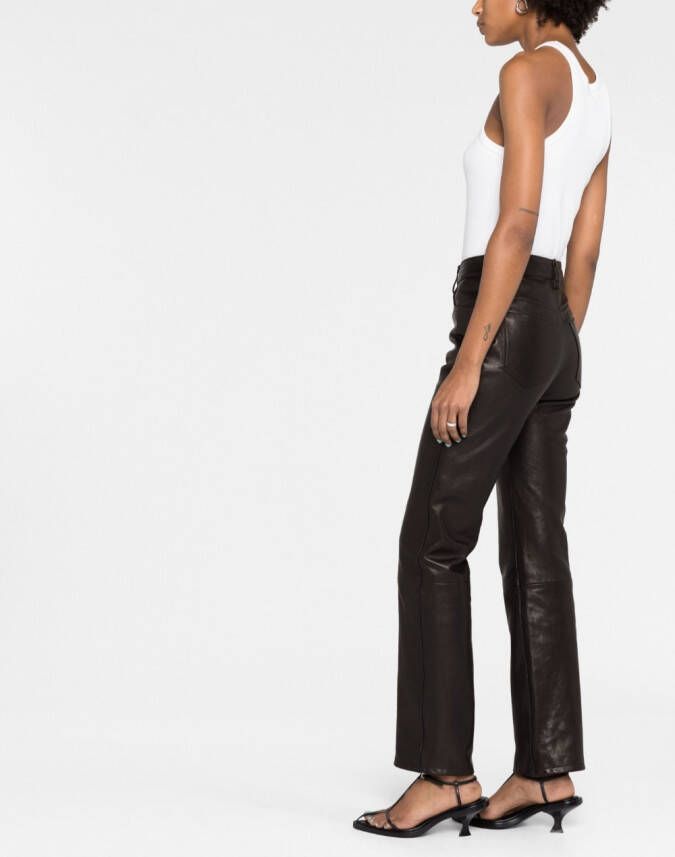 KHAITE The Danielle leren broek Zwart