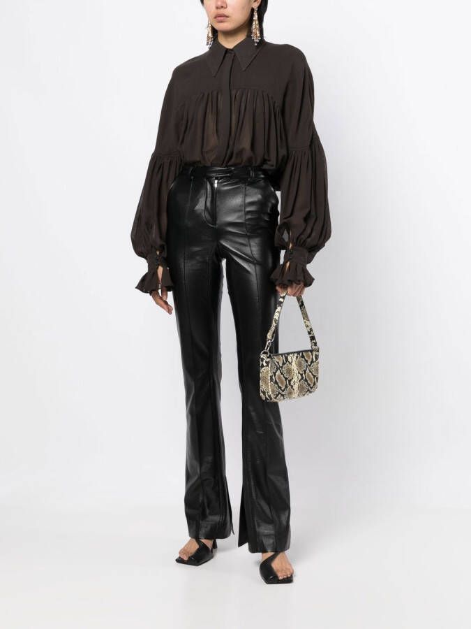KHAITE Geplooide blouse Bruin