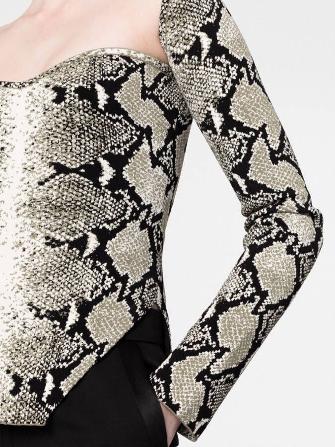 KHAITE Top met slangenprint Groen