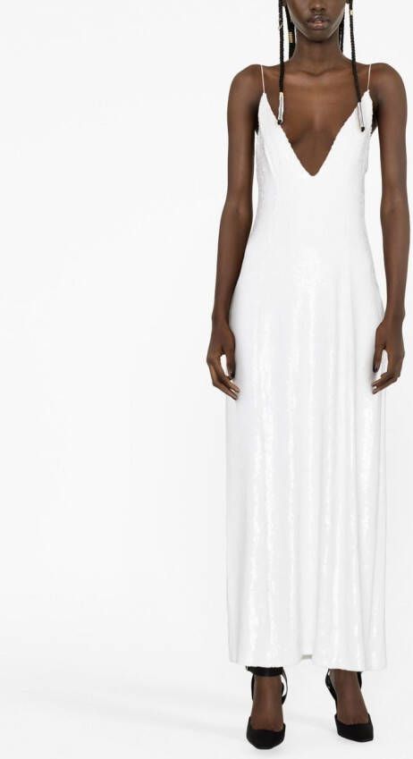 KHAITE Midi-jurk met pailletten Wit