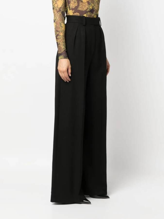 KHAITE Pantalon met geplooid detail Zwart