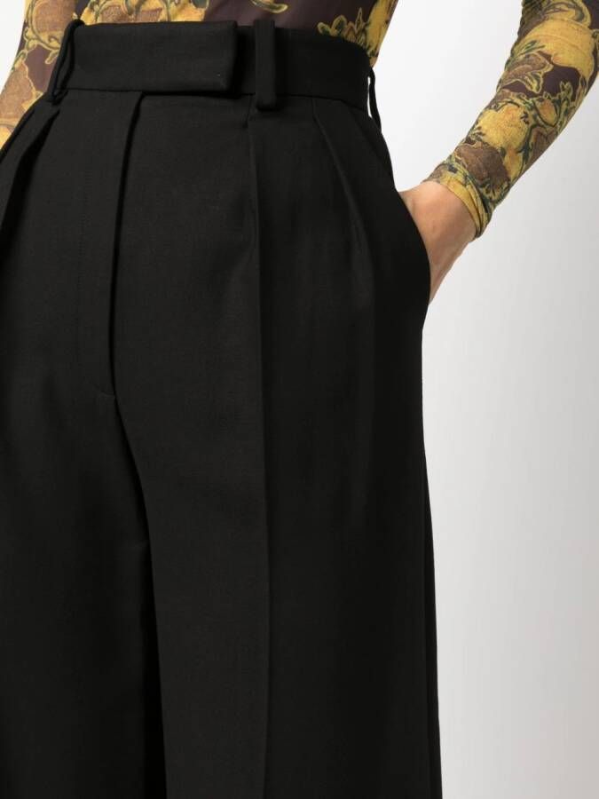 KHAITE Pantalon met geplooid detail Zwart
