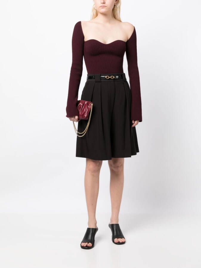 KHAITE Shorts met wijde pijpen Bruin