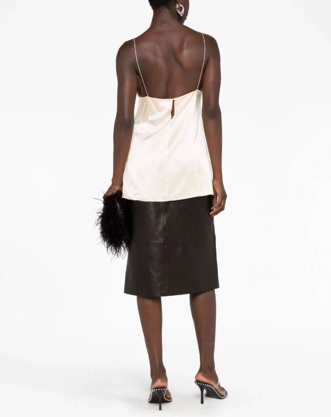KHAITE Satijnen top Beige