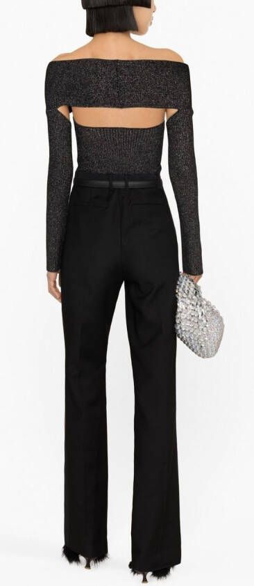 KHAITE Top met open rug Zwart