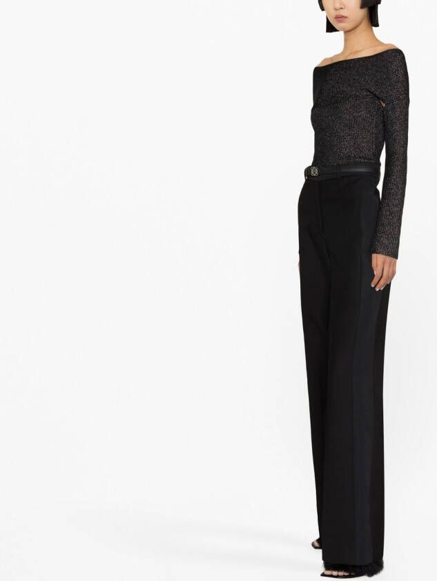 KHAITE Top met open rug Zwart